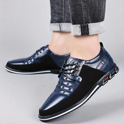 Men's PU Lace Up Sneakers Casual Outdoor Walking Shoes Sports Walking Shoes