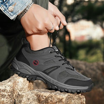 Men's Breathable Low Top Lace Up Outdoor Sport Shoes - Non-Slip Sneakers for Walking, Hiking