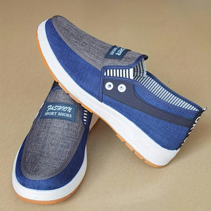 Men's Casual Low Top Slip On Canvas Shoes, Lightweight Breathable Walking Shoes For All Seasons