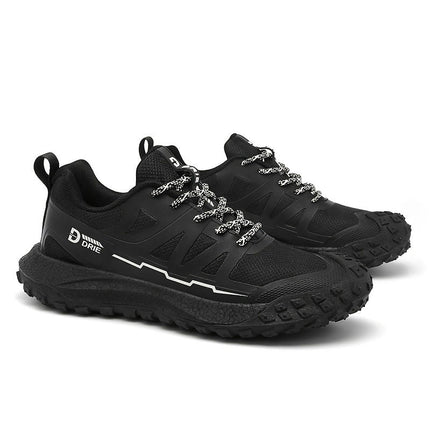 Men's Breathable Athletic Footwear for Hiking & Outdoor Activities, Lace-Up Casual Sneakers