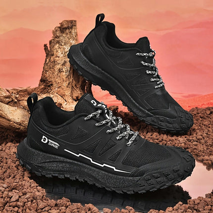 Men's Breathable Athletic Footwear for Hiking & Outdoor Activities, Lace-Up Casual Sneakers