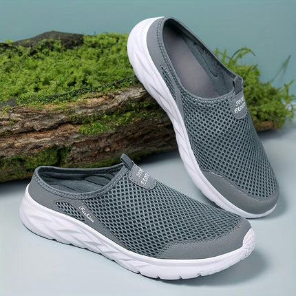 Half Slip-On Men's Breathable Mesh Footwear - Non-Slip, Comfortable Sneakers for Outdoor Activities