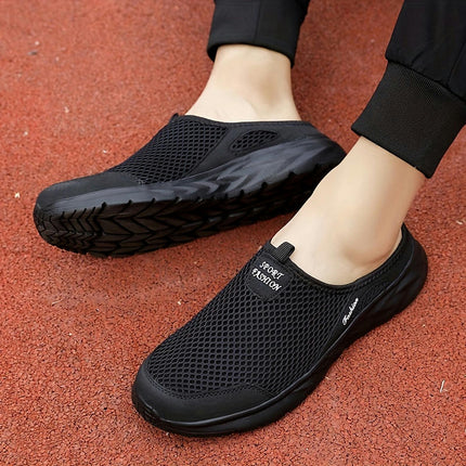 Half Slip-On Men's Breathable Mesh Footwear - Non-Slip, Comfortable Sneakers for Outdoor Activities