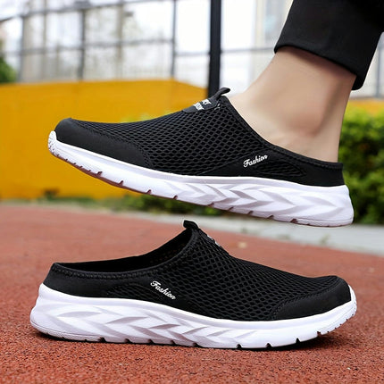 Half Slip-On Men's Breathable Mesh Footwear - Non-Slip, Comfortable Sneakers for Outdoor Activities