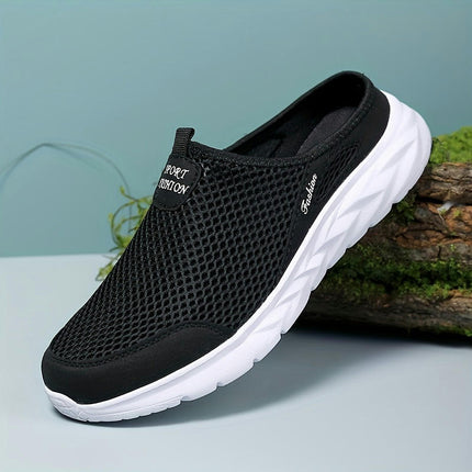 Half Slip-On Men's Breathable Mesh Footwear - Non-Slip, Comfortable Sneakers for Outdoor Activities