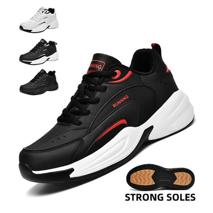 Men's PU Leather Sneakers - Shock Absorbent & Cushioned, Perfect for Outdoor Hiking