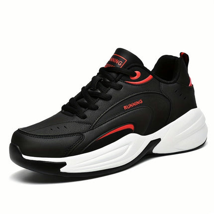 Men's PU Leather Sneakers - Shock Absorbent & Cushioned, Perfect for Outdoor Hiking