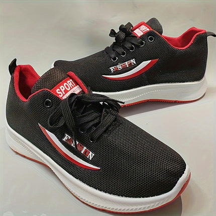 Men's Breathable Running Sneakers-Comfortable Sneakers with Lace-Up Design and Durable Sole