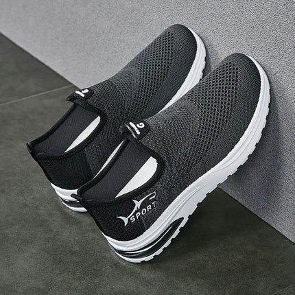 Men's Road Running Shoes-Casual Street Style, Breathable Fabric Sneakers for All Seasons