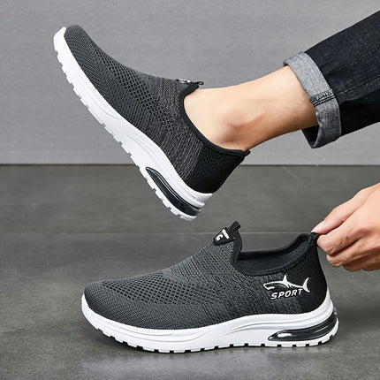 Men's Road Running Shoes-Casual Street Style, Breathable Fabric Sneakers for All Seasons