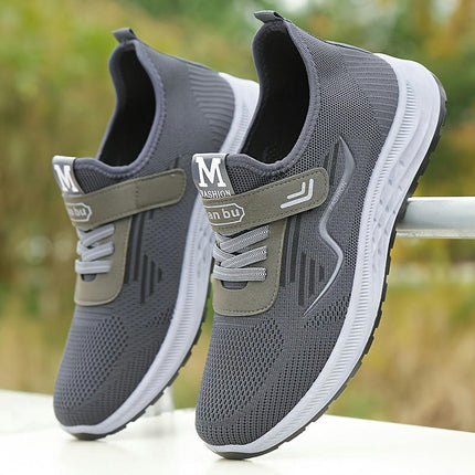 Road Running Shoes- Breathable Fabric, Lace-Up, All-Season Comfort Shoes with Rubber Sole