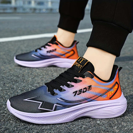 1pair Men's Athletic Running Shoes, Breathable Lightweight Sports Sneakers Casual Lace-Up Trainers