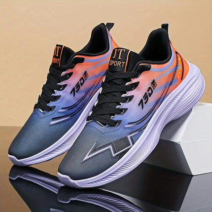 1pair Men's Athletic Running Shoes, Breathable Lightweight Sports Sneakers Casual Lace-Up Trainers