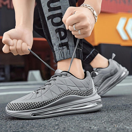 Men's Sneakers with Air Cushion - Shock-Absorbing, Lace-Up Running Shoes for Every Season