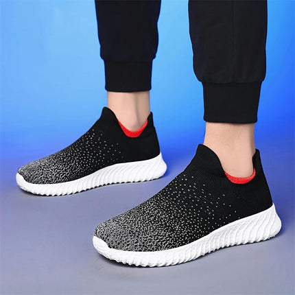 Men's Breathable Knit Footwear - Slip-On Running Shoes for Casual, Athletic & Outdoor Activities