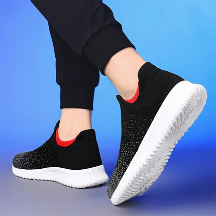 Men's Breathable Knit Footwear - Slip-On Running Shoes for Casual, Athletic & Outdoor Activities