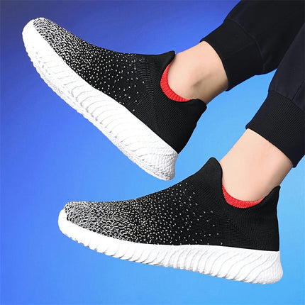 Men's Breathable Knit Footwear - Slip-On Running Shoes for Casual, Athletic & Outdoor Activities