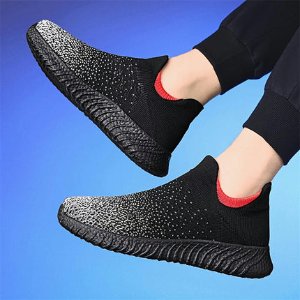 Men's Breathable Knit Footwear - Slip-On Running Shoes for Casual, Athletic & Outdoor Activities