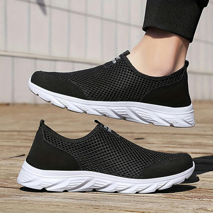 Men's Slip On Lightweight Sneakers Mesh Breathable Non Slip For Outdoor Jogging Workout Hiking