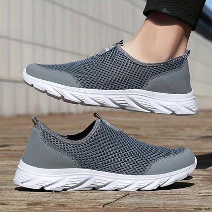 Men's Slip On Lightweight Sneakers Mesh Breathable Non Slip For Outdoor Jogging Workout Hiking