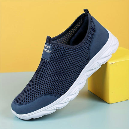 Men's Slip On Lightweight Sneakers Mesh Breathable Non Slip For Outdoor Jogging Workout Hiking