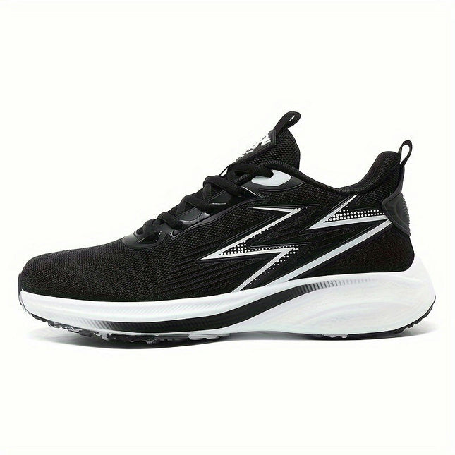 Men's Striped Breathable Running Shoes, Non Slip Comfy Training Shoes For Outdoor Workout