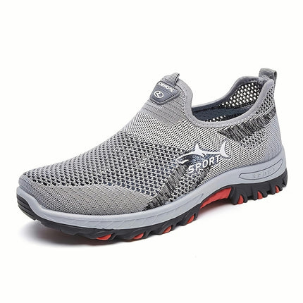 1 Pair of Men'S Mesh Breathable Sneakers - Casual Slip-On Walking Shoes with Non-Slip Rubber Sole