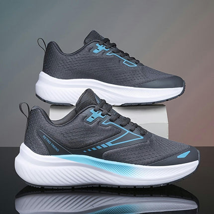 Men's Mesh Breathable Casual Sports Shoes Versatile Low Cut Lace Up Running Shoes Trendy Men's Shoes