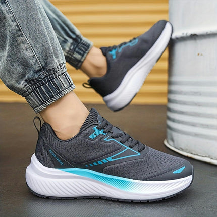 Men's Mesh Breathable Casual Sports Shoes Versatile Low Cut Lace Up Running Shoes Trendy Men's Shoes