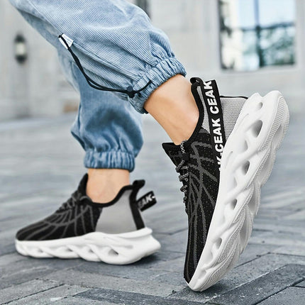 Men's Sports Sneakers Casual Running Shoes Breathable Lightweight Lace-Up Walking Athletic Shoes