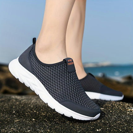 Men's Breathable Running Shoes-Casual Slip-On Sneakers with Non-Slip Sole for Outdoor