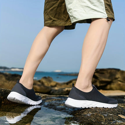 Men's Breathable Running Shoes-Casual Slip-On Sneakers with Non-Slip Sole for Outdoor