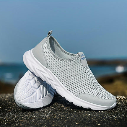 Men's Breathable Running Shoes-Casual Slip-On Sneakers with Non-Slip Sole for Outdoor