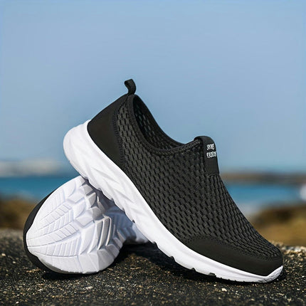 Men's Breathable Running Shoes-Casual Slip-On Sneakers with Non-Slip Sole for Outdoor