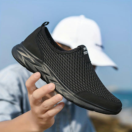 Men's Breathable Running Shoes-Casual Slip-On Sneakers with Non-Slip Sole for Outdoor