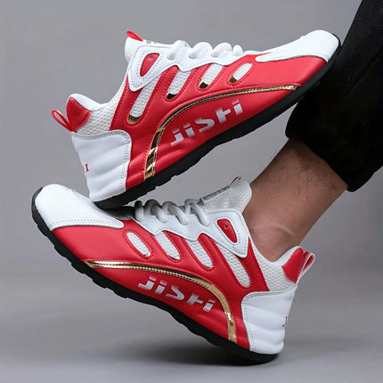 Men's Breathable Running Shoes, Lace Up Comfy Soft Sole Sneakers For Outdoor Jogging