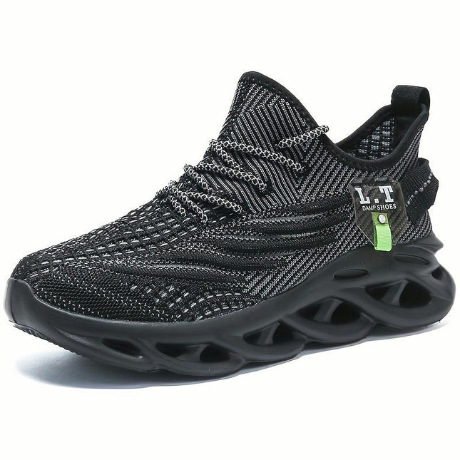 Breathable Men's Woven Blade Type Shoes for Outdoor Training,Non Slip Shock Absorption Running Shoes