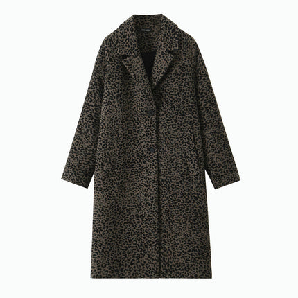 Women's Winter Casual Single Breasted Long Wool Blend Coat Notch Lapel Overcoat