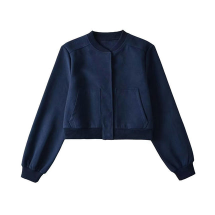 Women Bomber Jacket Casual Button Down Jackets Shackets With Pockets Outwear