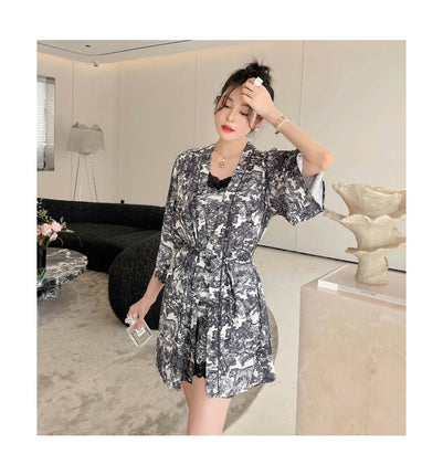 Imitation Silk Satin Pajamas for Women Set Sexy Lace Sleepwear Cami Shorts Camisole 2 Pieces Pjs