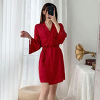 Wine red single robe