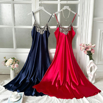 Lingerie for Women 2 Pack Imitation Silk Nightgowns Babydoll Negligee Sexy Slip Satin Chemise Sleepwear