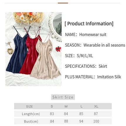 3 Pack Women's Imitation Silk Nightgown, Adjustable Spaghetti Strap Chemise V Neck Slip Dress