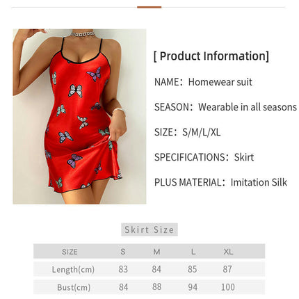 Women's Satin Nightdress Imitation Silk Babydoll Dress Sexy Backless Nightdress Pajamas