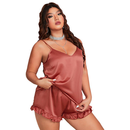 Satin Pajama Set for Women Imitation Silk Pjs for Women Set Camisole Top and Shorts