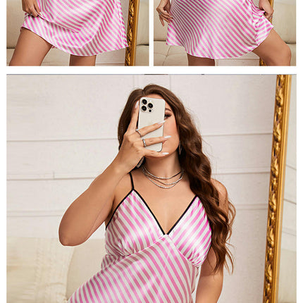 Women Imitation Silk Satin Nightgown Babydoll Lingerie Dress Sexy Sleepwear Mini Slip Nightwear