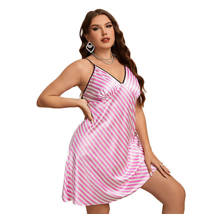 Women Imitation Silk Satin Nightgown Babydoll Lingerie Dress Sexy Sleepwear Mini Slip Nightwear