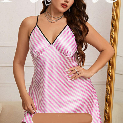 Women Imitation Silk Satin Nightgown Babydoll Lingerie Dress Sexy Sleepwear Mini Slip Nightwear