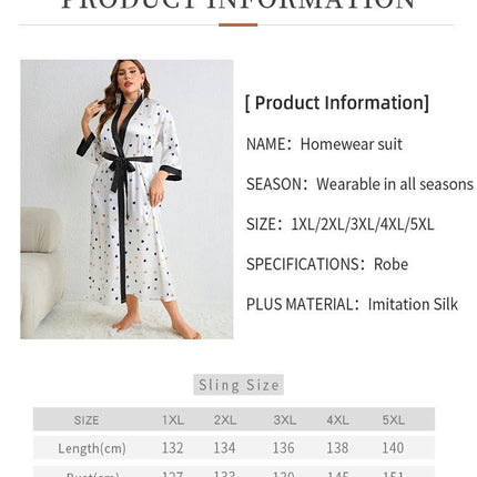 Large Size Imitation Silk Pajama Set - Women's Suspender Nightdress Lace-up Nightgown 2-piece Set