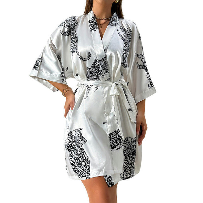 Women's Satin Robe Imitation Silk Kimono Bathrobe Pure Short Sexy Sleepwear Bridesmaid Bride Party Robes